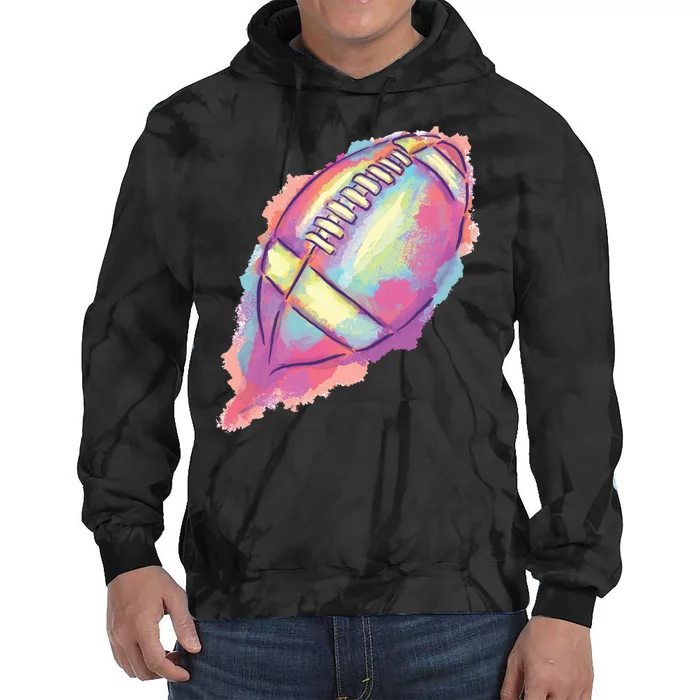 Colorful Football Graphic Tie Dye Hoodie