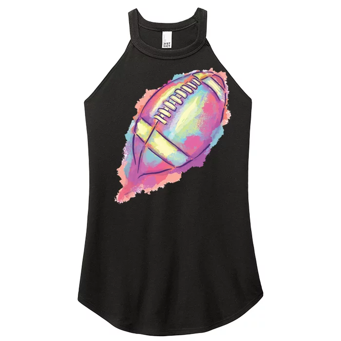 Colorful Football Graphic Women’s Perfect Tri Rocker Tank