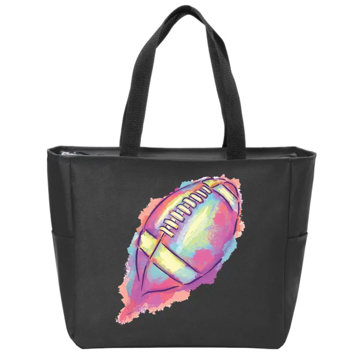 Colorful Football Graphic Zip Tote Bag