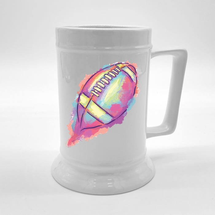 Colorful Football Graphic Front & Back Beer Stein