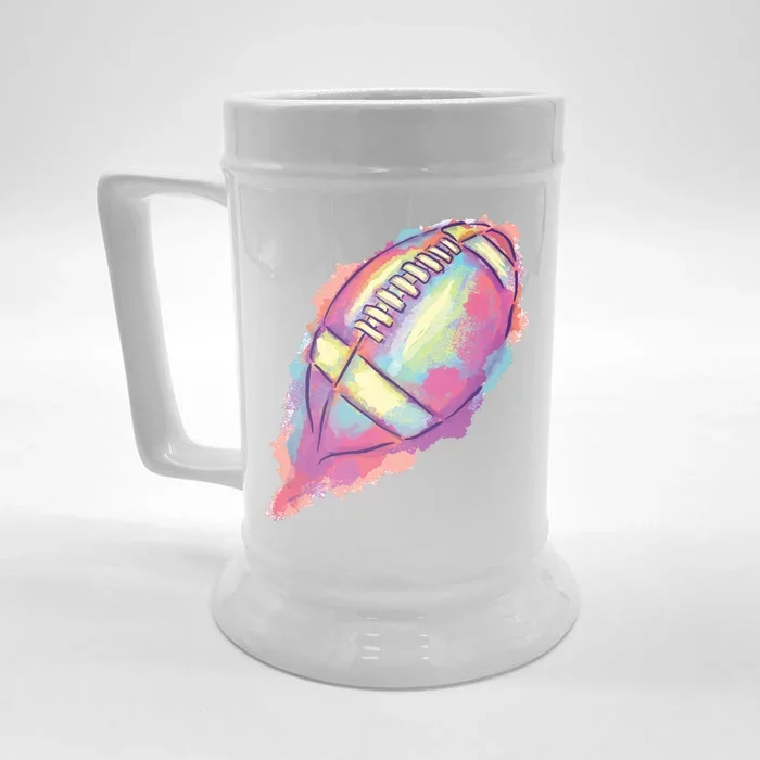 Colorful Football Graphic Front & Back Beer Stein