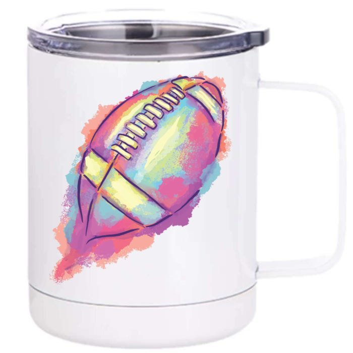 Colorful Football Graphic Front & Back 12oz Stainless Steel Tumbler Cup