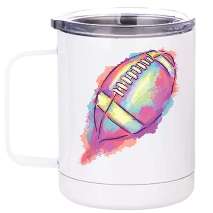 Colorful Football Graphic Front & Back 12oz Stainless Steel Tumbler Cup