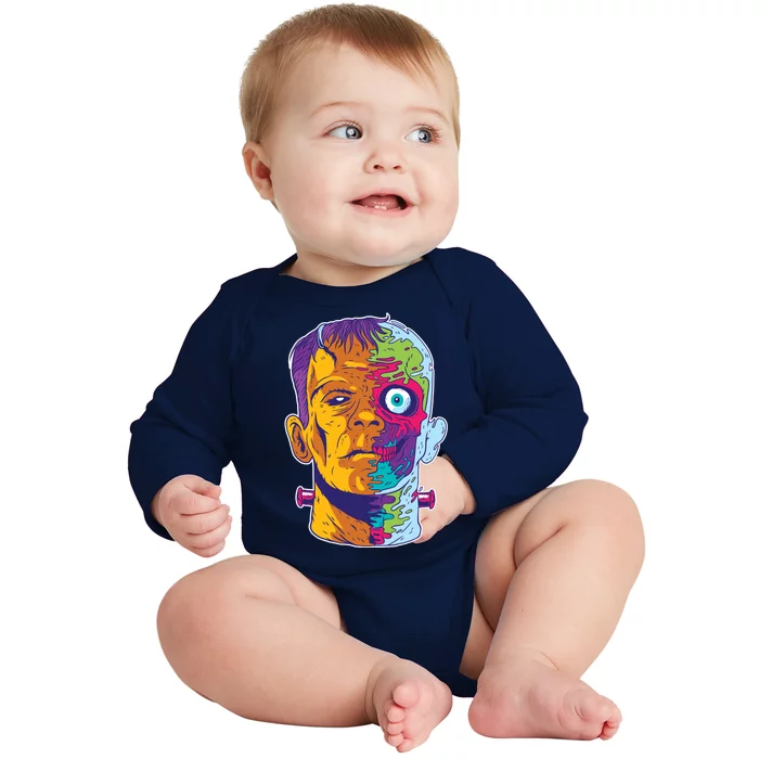 Colorful Frankenstein Baby Long Sleeve Bodysuit