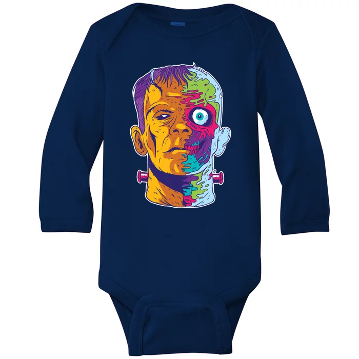 Colorful Frankenstein Baby Long Sleeve Bodysuit