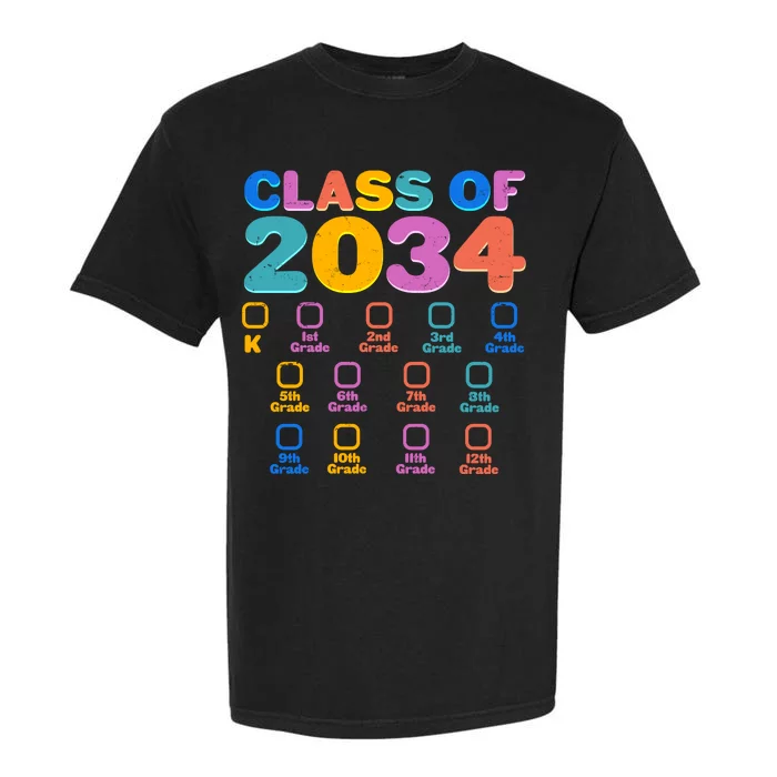 Colorful Future Class of 2034 Graduation Checklist Garment-Dyed Heavyweight T-Shirt