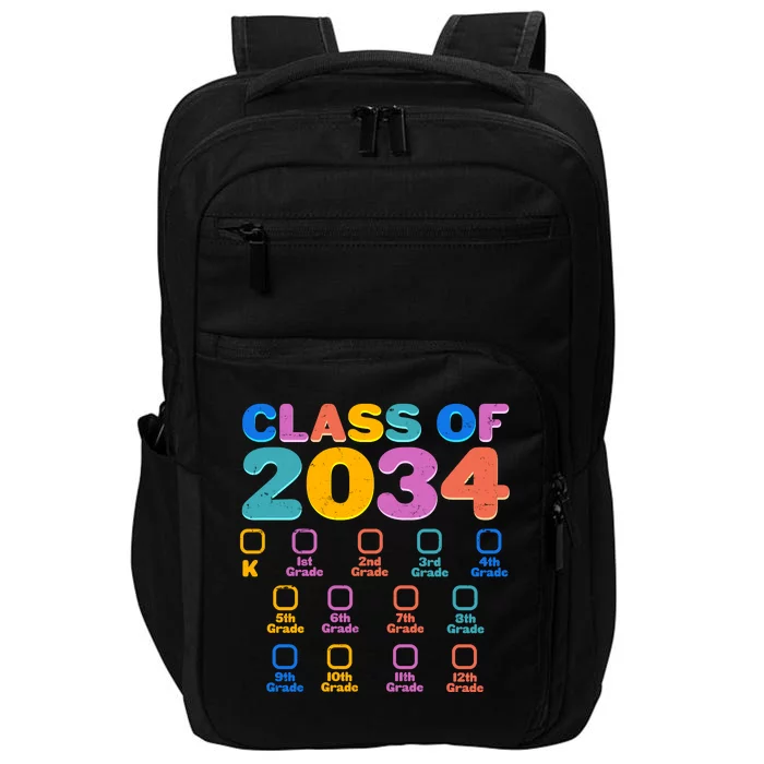 Colorful Future Class of 2034 Graduation Checklist Impact Tech Backpack