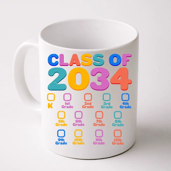 Colorful Future Class of 2034 Graduation Checklist Front & Back Coffee Mug