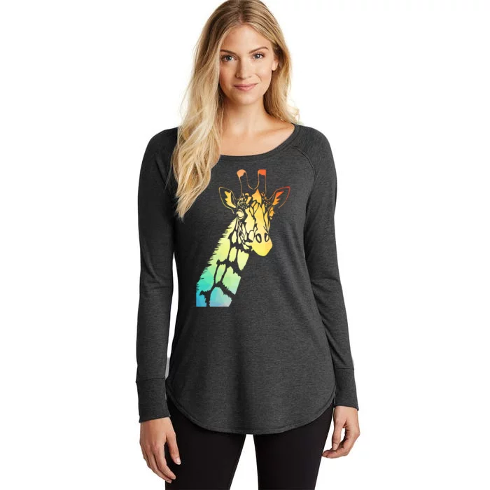 Colorful Giraffe Women's Perfect Tri Tunic Long Sleeve Shirt