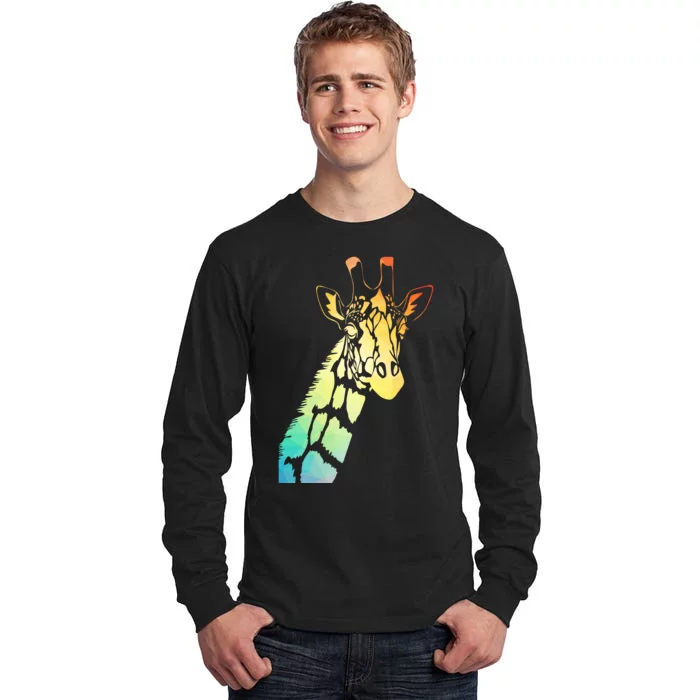 Colorful Giraffe Tall Long Sleeve T-Shirt