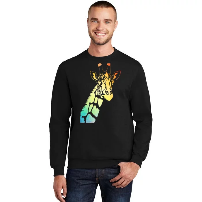 Colorful Giraffe Tall Sweatshirt