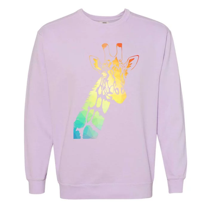 Colorful Giraffe Garment-Dyed Sweatshirt