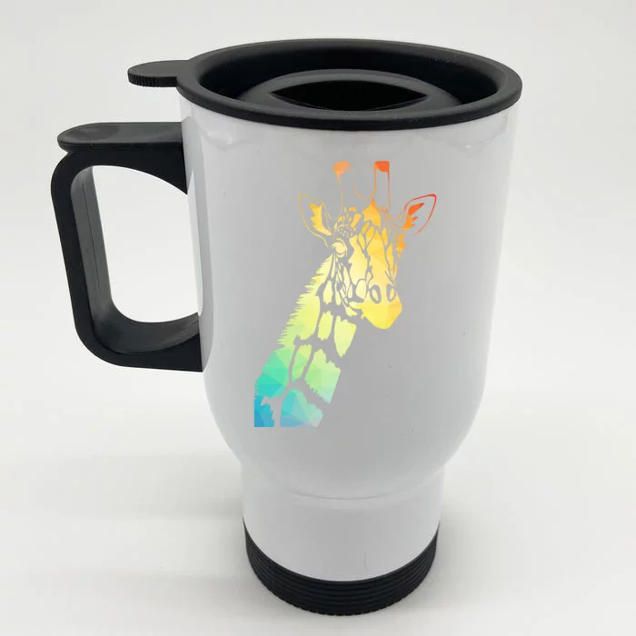 Colorful Giraffe Front & Back Stainless Steel Travel Mug