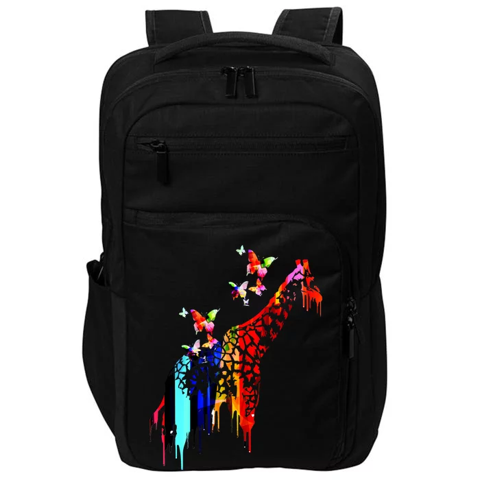 Colorful Giraffe Illustration Impact Tech Backpack