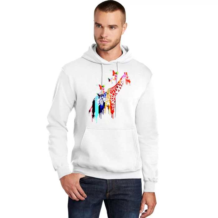 Colorful Giraffe Illustration Hoodie