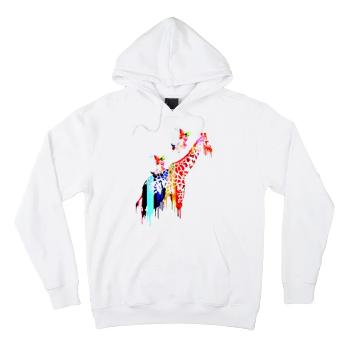 Colorful Giraffe Illustration Hoodie