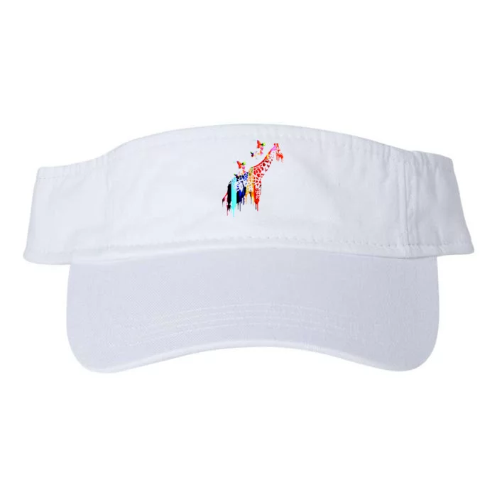 Colorful Giraffe Illustration Valucap Bio-Washed Visor