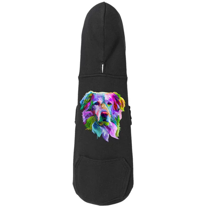 Colorful Golden Retriever Doggie 3-End Fleece Hoodie