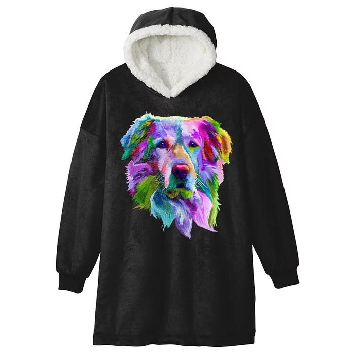 Colorful Golden Retriever Hooded Wearable Blanket