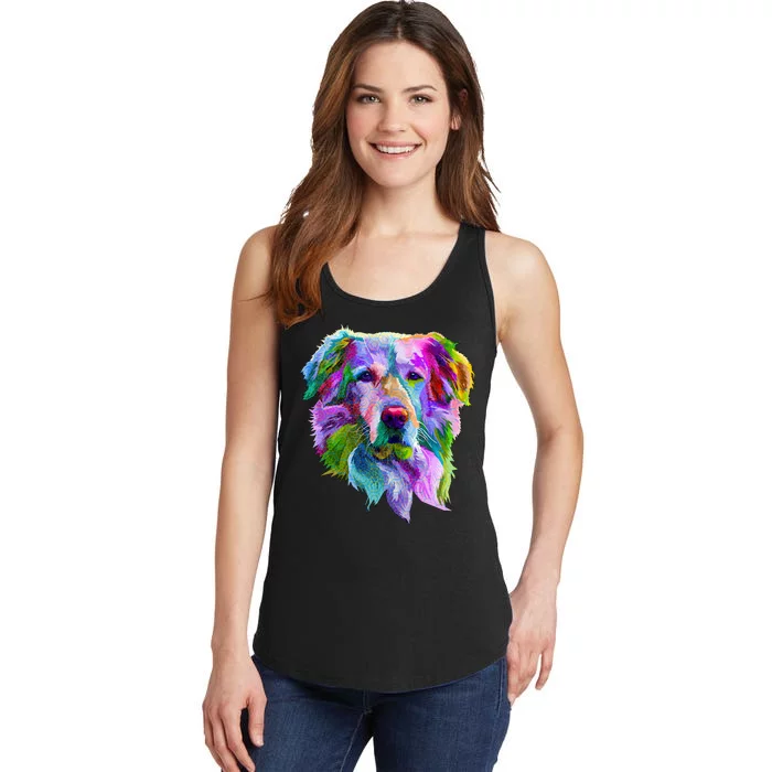 Colorful Golden Retriever Ladies Essential Tank