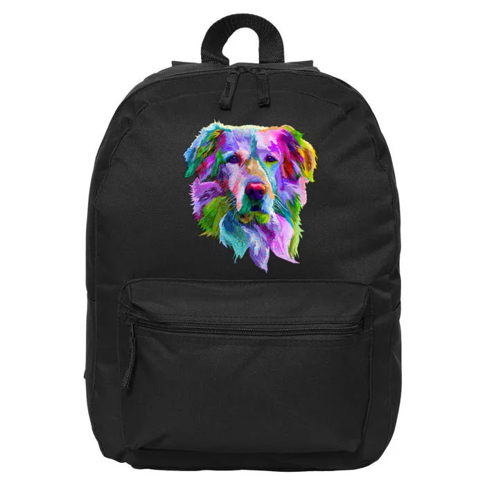 Colorful Golden Retriever 16 in Basic Backpack