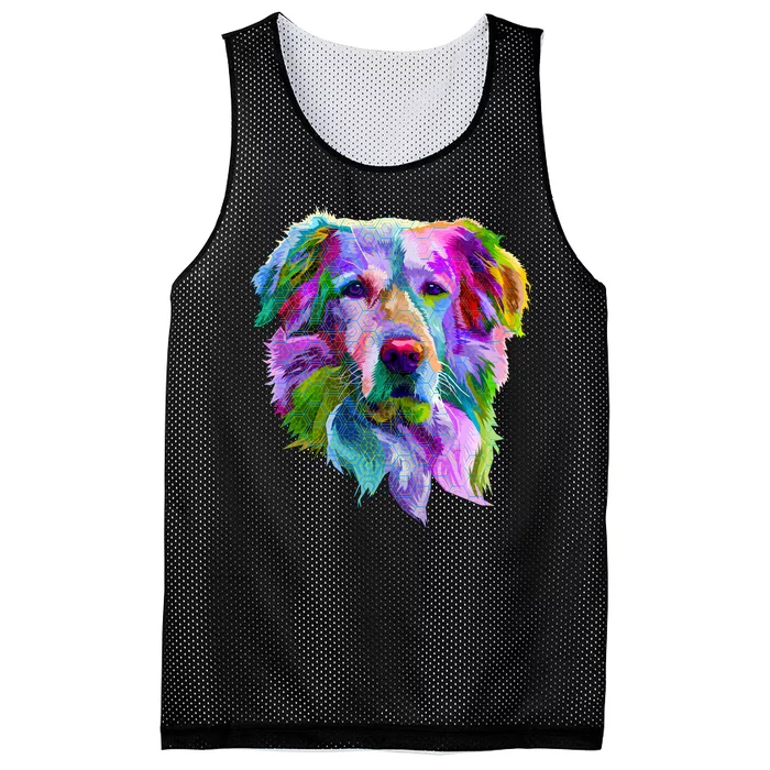 Colorful Golden Retriever Mesh Reversible Basketball Jersey Tank