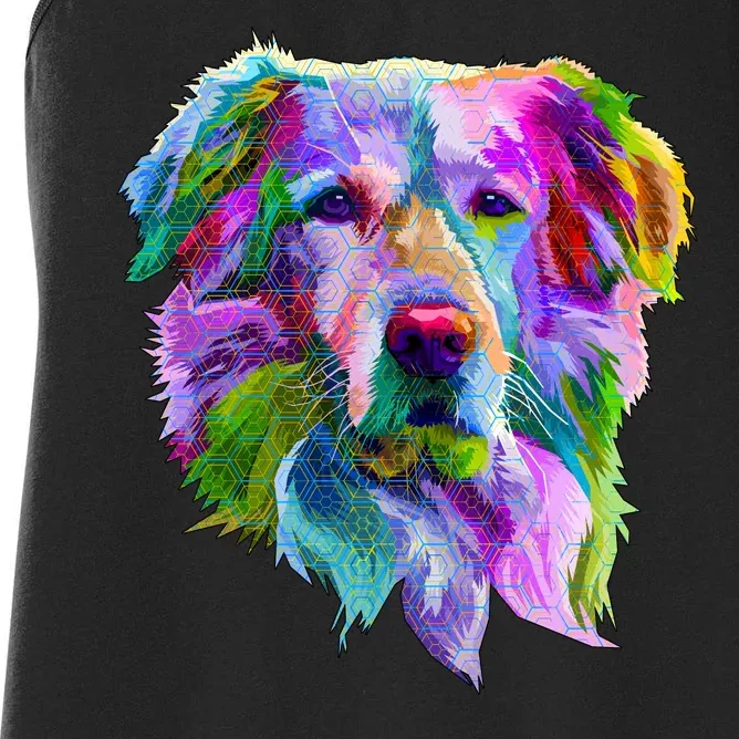 Colorful Golden Retriever Women's Racerback Tank