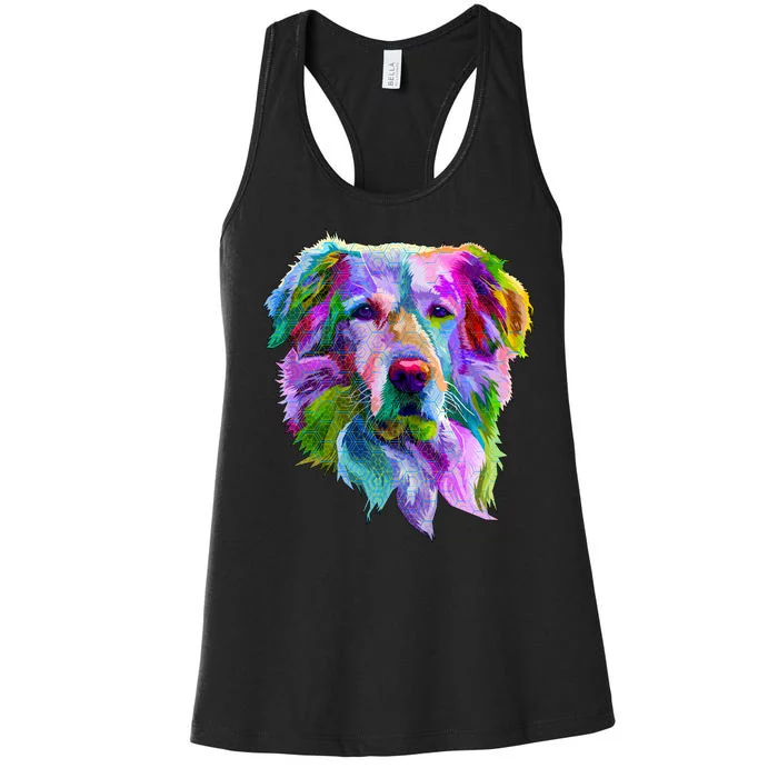 Colorful Golden Retriever Women's Racerback Tank