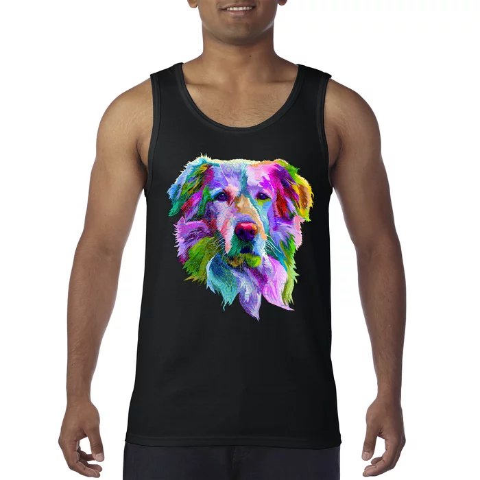 Colorful Golden Retriever Tank Top