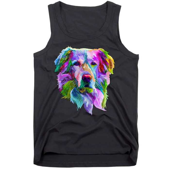 Colorful Golden Retriever Tank Top