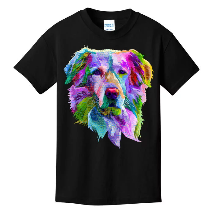 Colorful Golden Retriever Kids T-Shirt