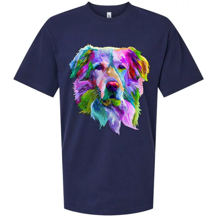 Colorful Golden Retriever Sueded Cloud Jersey T-Shirt