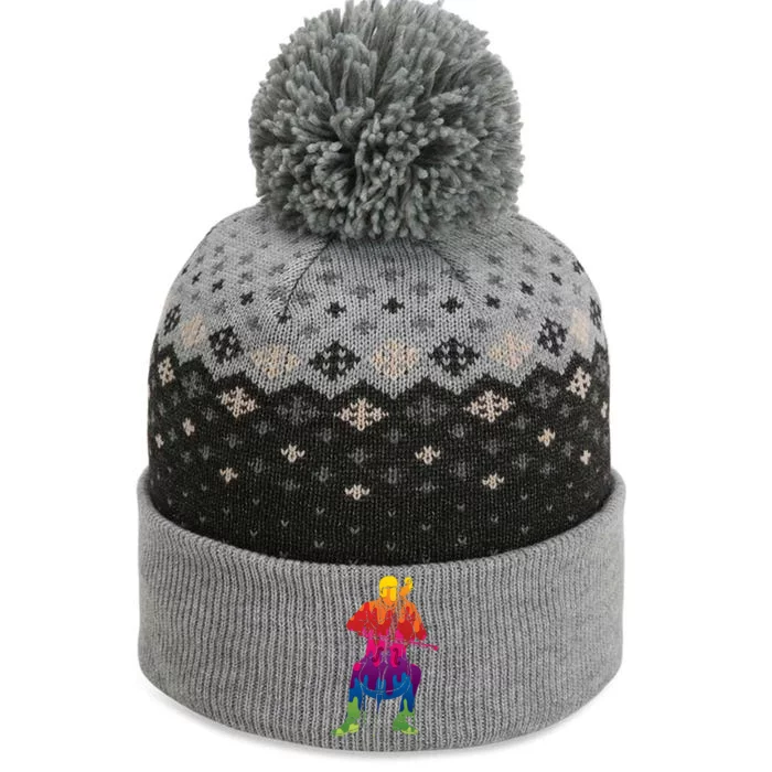 Colorful Guy Playing The Cello The Baniff Cuffed Pom Beanie