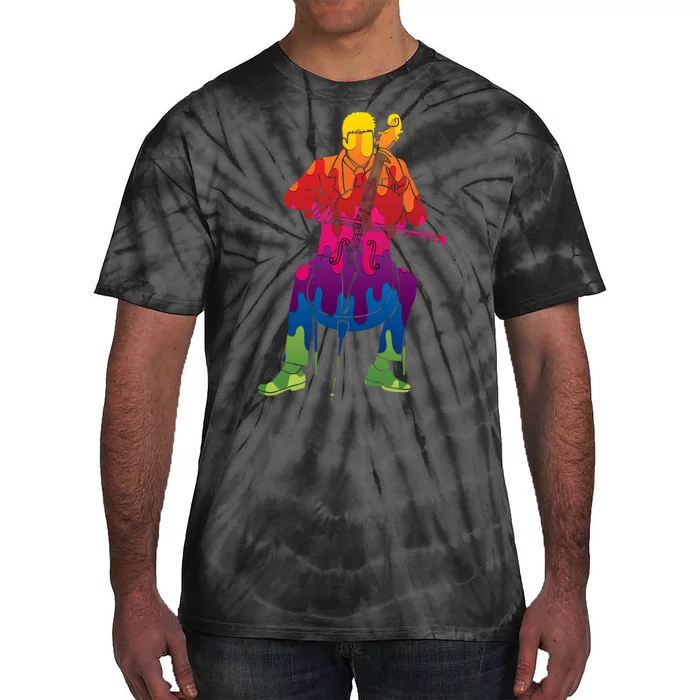 Colorful Guy Playing The Cello Tie-Dye T-Shirt