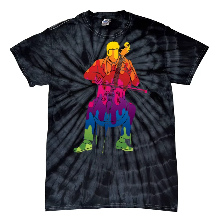 Colorful Guy Playing The Cello Tie-Dye T-Shirt