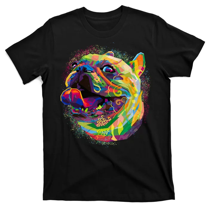 Colorful Happy Pug Smiling T-Shirt