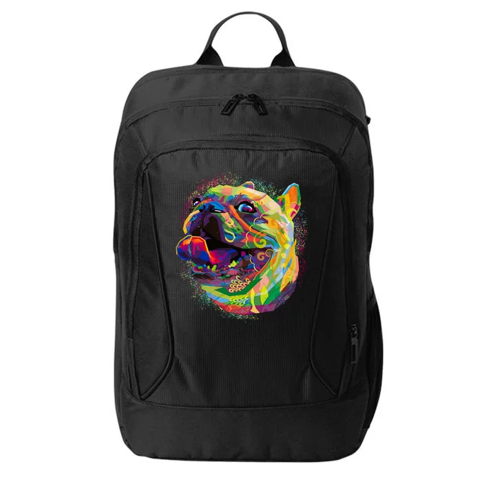 Colorful Happy Pug Smiling City Backpack