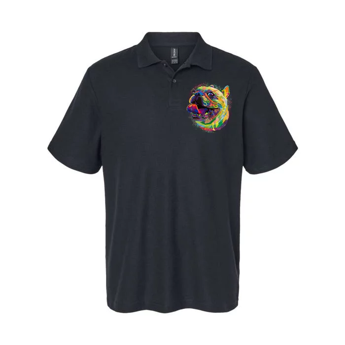 Colorful Happy Pug Smiling Softstyle Adult Sport Polo