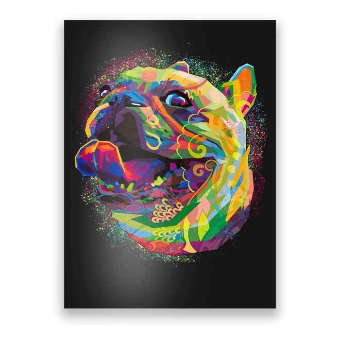 Colorful Happy Pug Smiling Poster