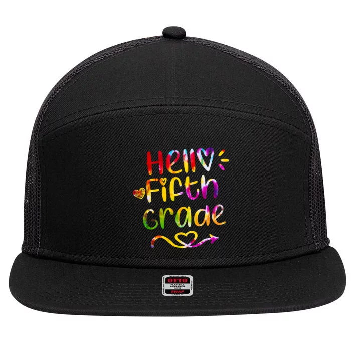 Colorful Hello Fifth Grade 7 Panel Mesh Trucker Snapback Hat