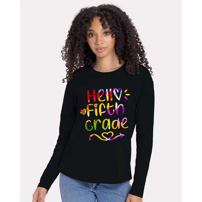 Colorful Hello Fifth Grade Womens Cotton Relaxed Long Sleeve T-Shirt