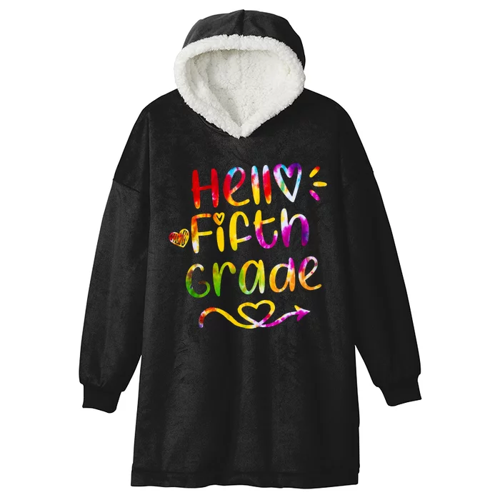 Colorful Hello Fifth Grade Hooded Wearable Blanket