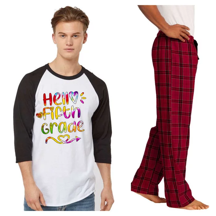 Colorful Hello Fifth Grade Raglan Sleeve Pajama Set