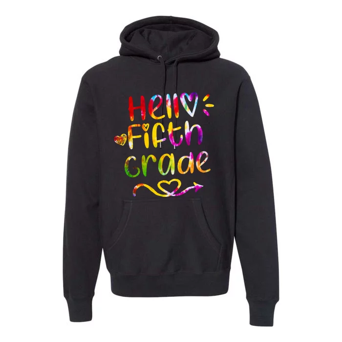 Colorful Hello Fifth Grade Premium Hoodie