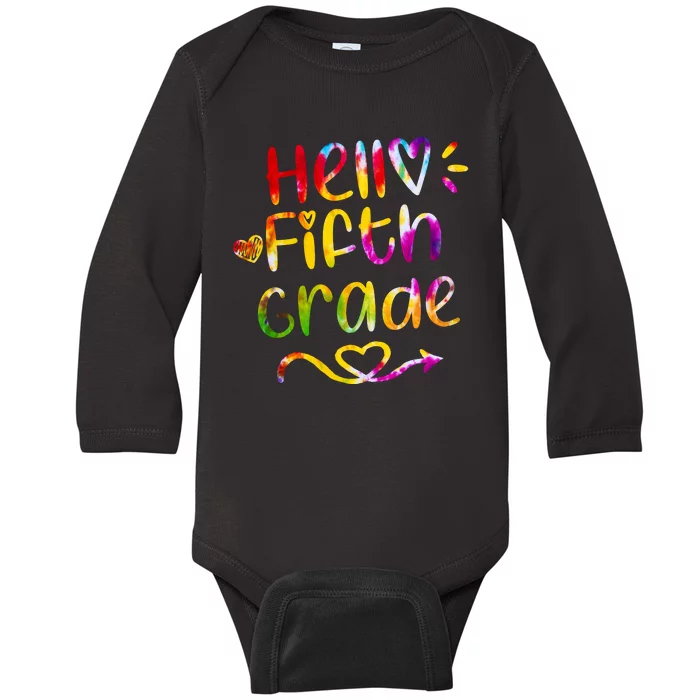 Colorful Hello Fifth Grade Baby Long Sleeve Bodysuit