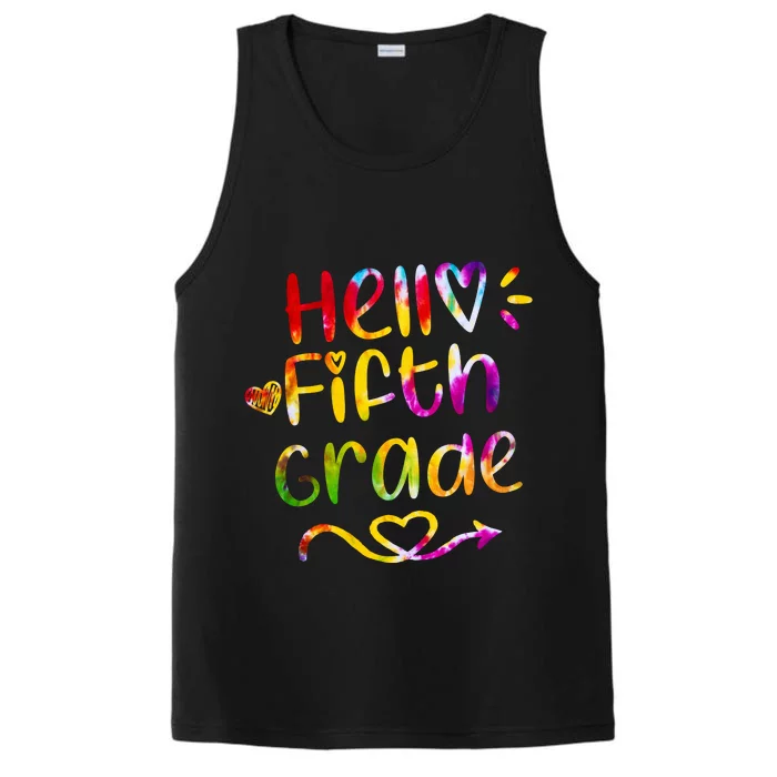 Colorful Hello Fifth Grade Performance Tank