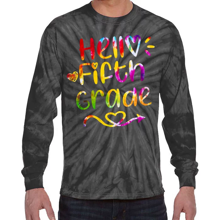 Colorful Hello Fifth Grade Tie-Dye Long Sleeve Shirt