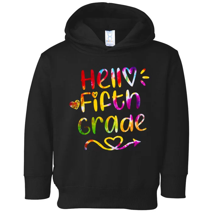 Colorful Hello Fifth Grade Toddler Hoodie