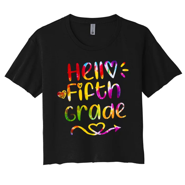 Colorful Hello Fifth Grade Women's Crop Top Tee