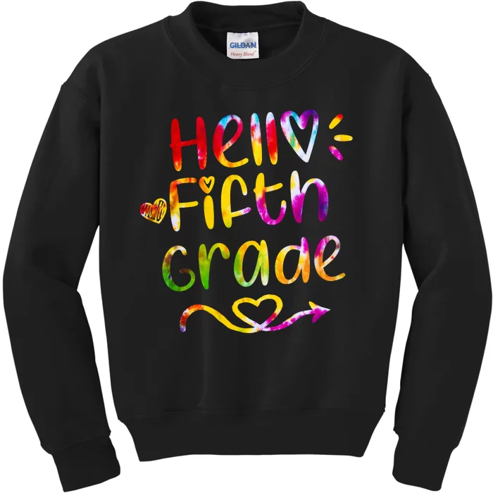 Colorful Hello Fifth Grade Kids Sweatshirt